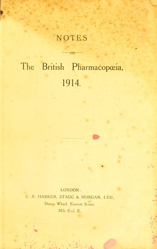 Cover for Notes on the British pharmacopœia, 1914