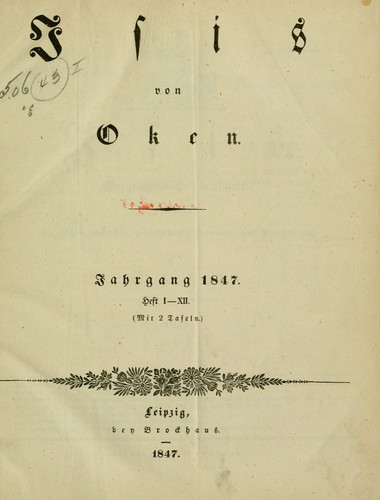 Cover for Isis von Oken