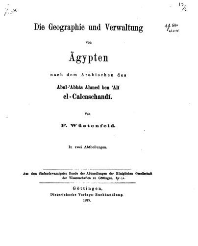 Cover for Die Geographie und Verwaltung von Ägypten