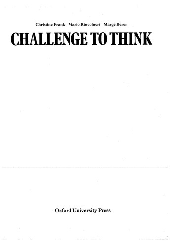 Cover for Challenge to think