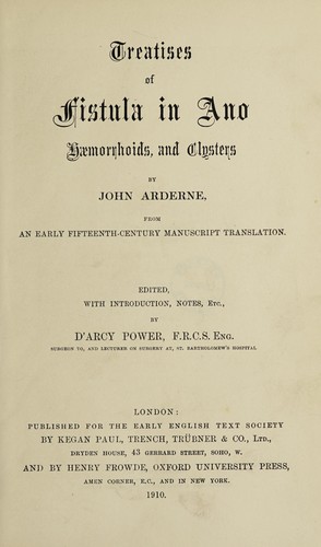 Cover for Treatises of fistula in ano, hæmorrhoids, and clysters