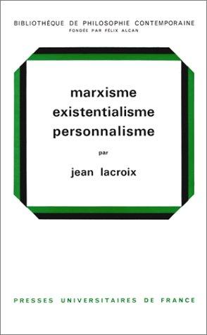 Cover for Marxisme, Existentialism, Personnalisme