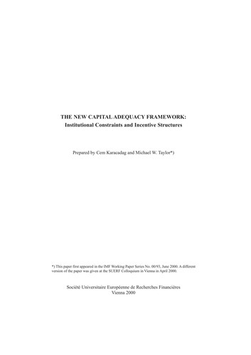 Cover for The new capital adequacy framework