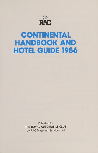 Cover for Continental Handbook and Hotel Guide