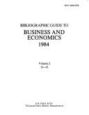 Cover for Bibliographic Guide to Business and Economics, 1984