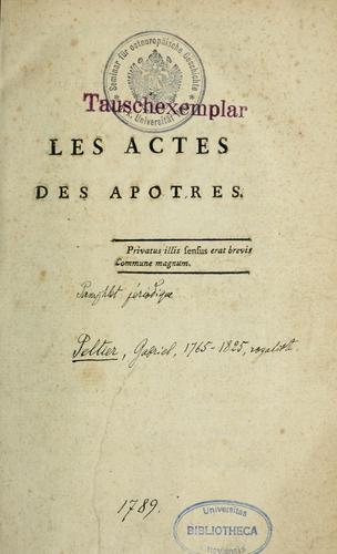 Cover for Les Actes des Apôtres