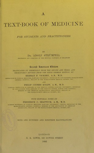 Cover for A text-book of medicine : for students and practitioners
