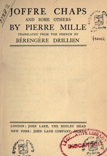 Cover for Joffre chaps and some others