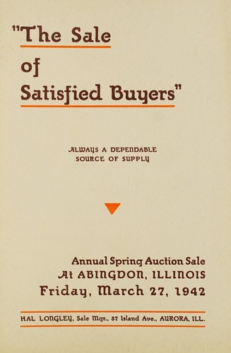 Cover for This annual spring consignment sale at Abingdon, Illinois