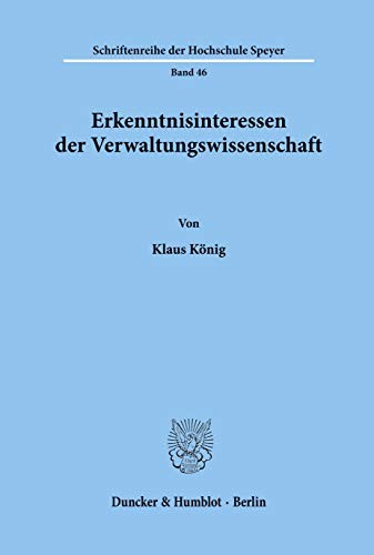 Cover for Erkenntnisinteressen der Verwaltungswissenschaft