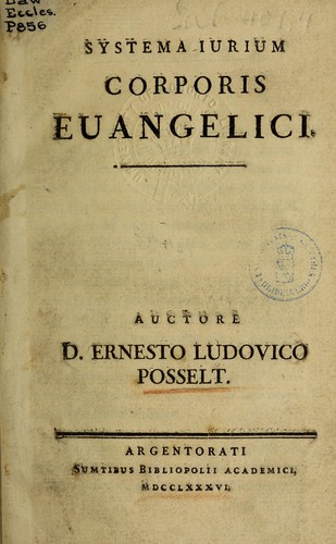 Cover for Systema jurium corporis evangelici