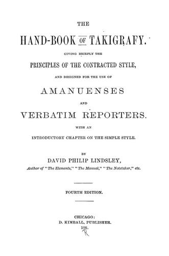 Cover for The hand-book of takigrafy
