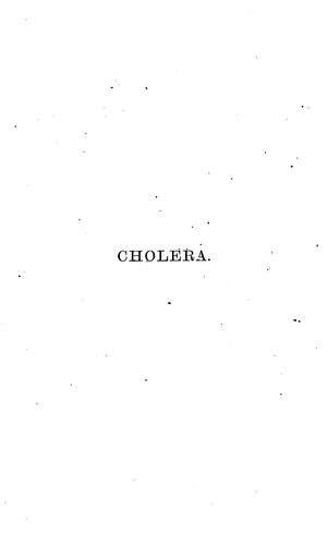 Cover for Cholera: How to Prevent and Resist it