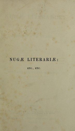 Cover for Nugae literariae: prose and verse