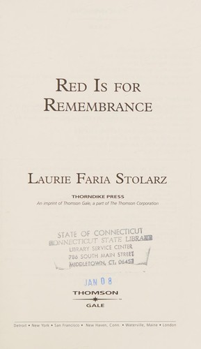 Cover for Red Is for Remembrance