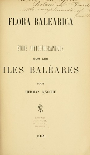 Cover for Flora balearica