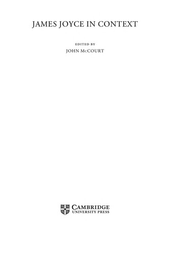 Cover for James Joyce in context