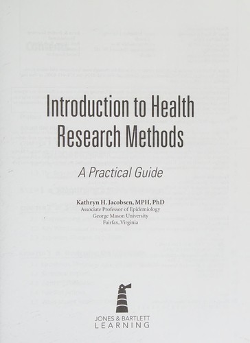 Cover for Introduction to health research methods