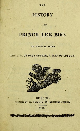Cover for The history of Prince Lee Boo