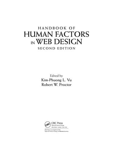 Cover for Handbook of human factors in Web design