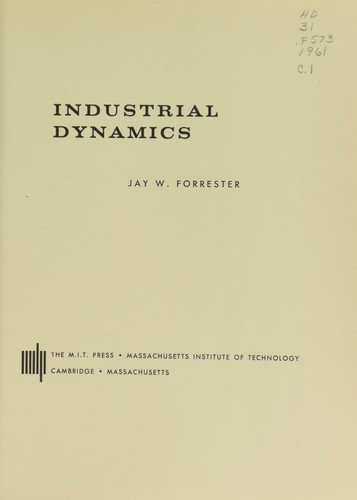 Cover for Industrial dynamics.