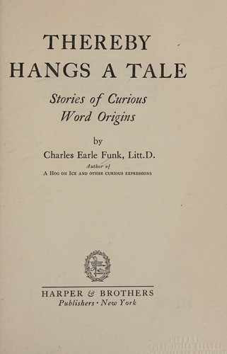 Cover for Thereby hangs a tale