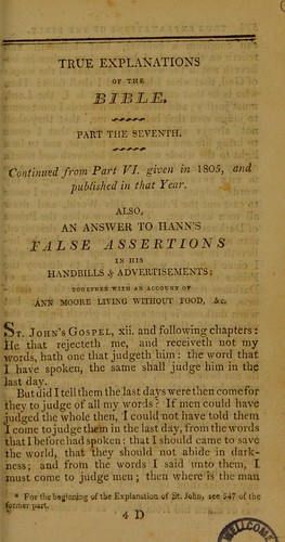 Cover for True explanations of the Bible
