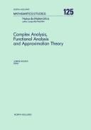 Cover for Complex Analysis, Functional Analysis, Approximation Theory