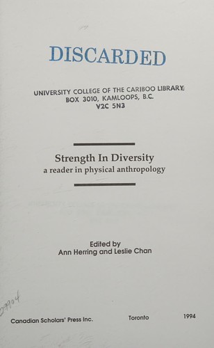 Cover for Strength in diversity