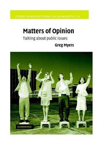 Cover for Matters of Opinion
