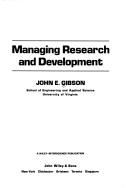Cover for Managing research and development