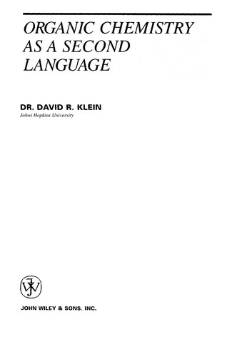 Cover for Organic chemistry as a second language