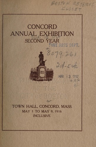 Cover for Concord annual exhibition, second year