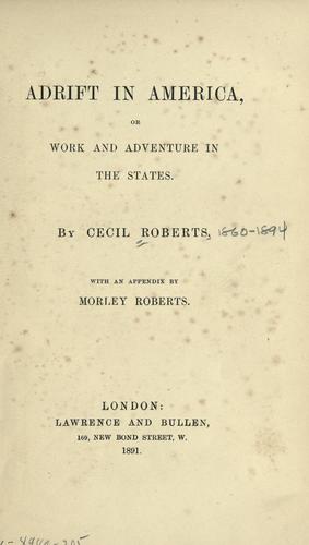 Cover for Adrift in America; or Work and adventure in the States.