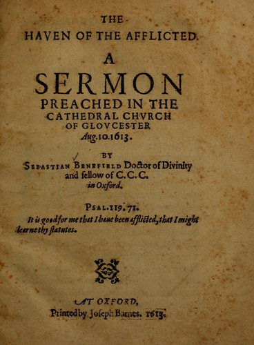 Cover for The haven of the afflicted