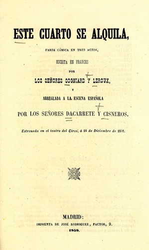 Cover for Este cuarto se alquila