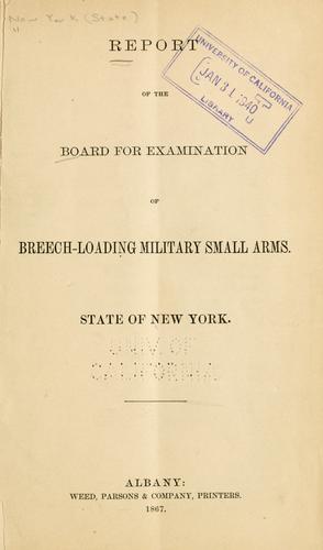Cover for Report of the Board for Examination of Breech-Loading Military Small Arms
