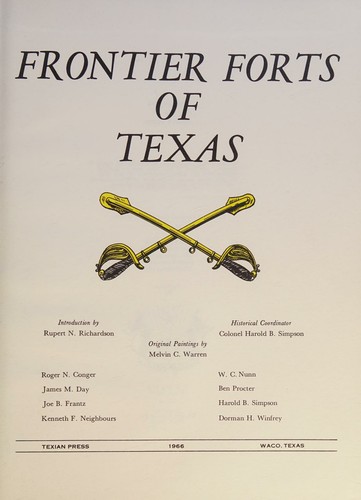 Cover for Frontier forts of Texas