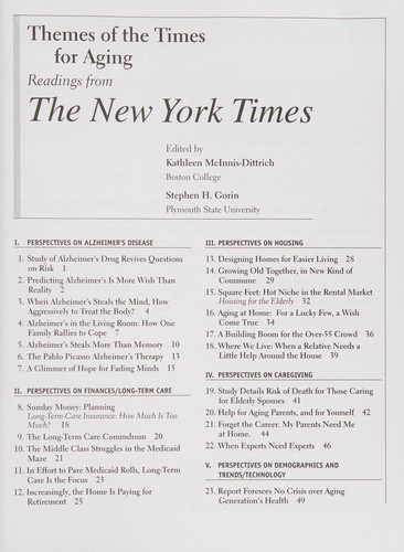 Cover for Themes of the Times for Aging