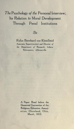 Cover for The psychology of the personal interview