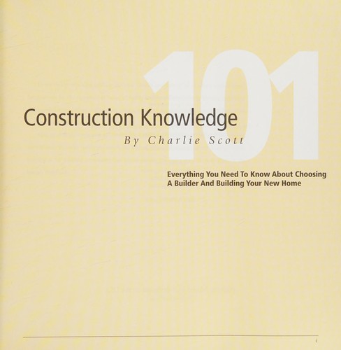 Cover for Construction Knowledge 101