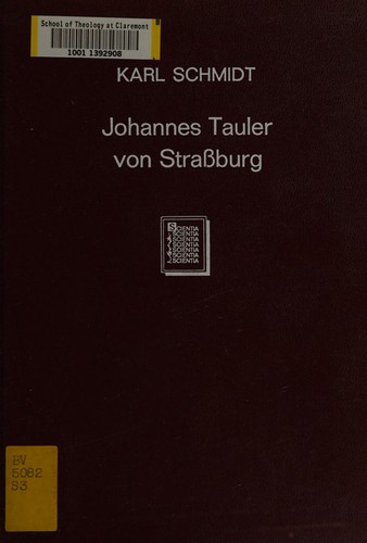 Cover for Johannes Tauler von Strassburg