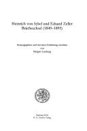 Cover for Heinrich von Sybel und Eduard Zeller: Briefwechsel (1849-1895)