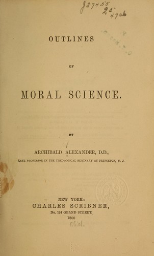 Cover for Outlines of moral science