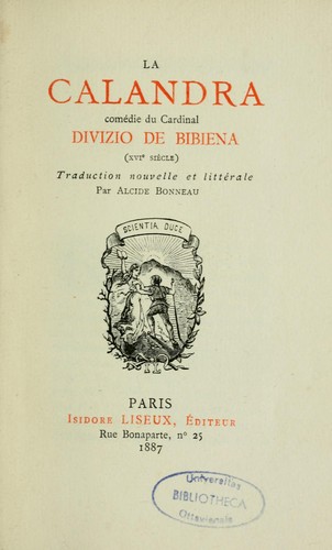 Cover for La Calandra