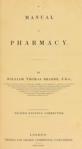 Cover for A manual of pharmacy