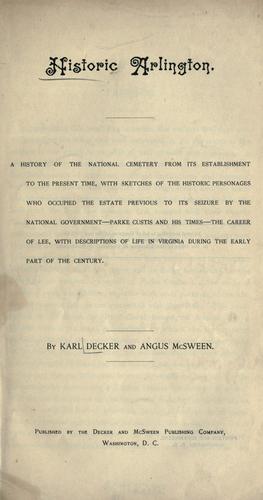 Cover for Historic Arlington.