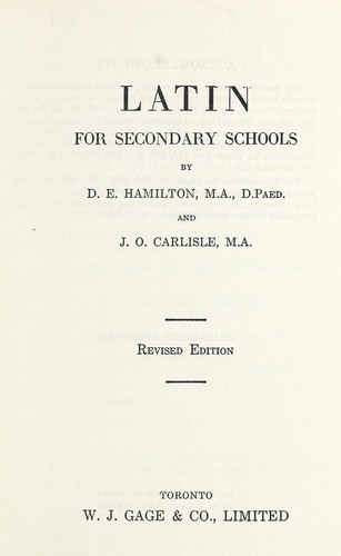 Cover for Latin for secondary schools
