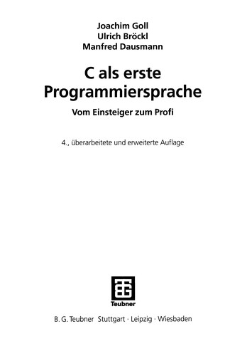 Cover for C als erste Programmiersprache