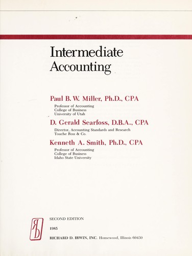 Cover for Intermediate accounting